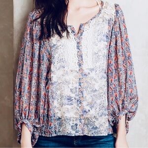 ❤️ HD •IN PARIS• ❤️ COLLECTION ELEGANT FLORAL BOHEMIAN STYLE LONG SLEEVE BLOUSE